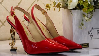 کفش مجلسی قرمز و مشکی YSL