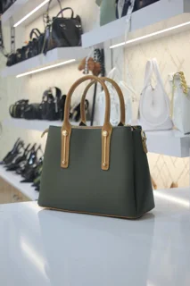 کیف زنانه چرم سبز و عسلی